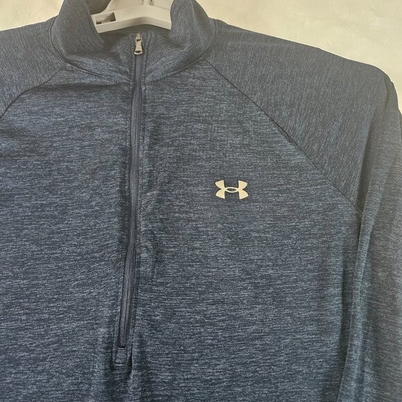 Under Armour Women's Sz L UA Tech Twist 1/2 Zip Long Sleeve Shirt 1320128 Blue - Picture 5 of 13